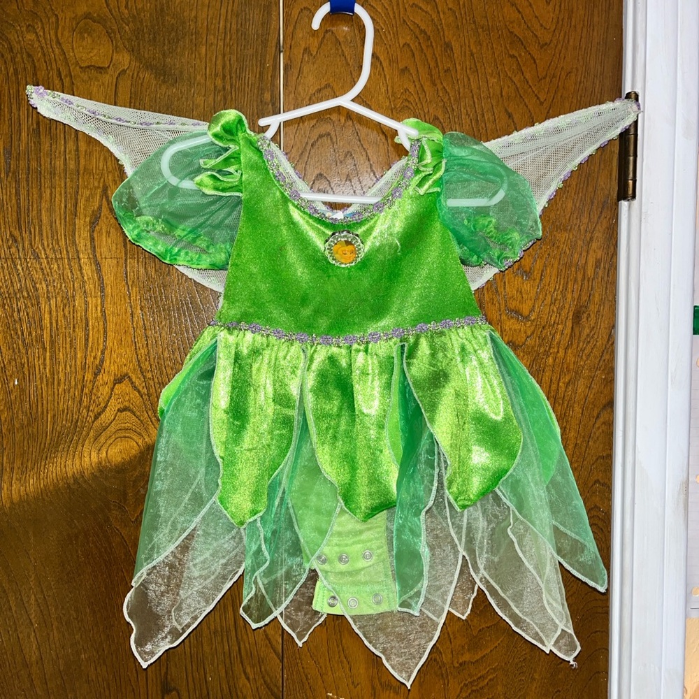 Disney Green Tinker Bell Costume with Wings